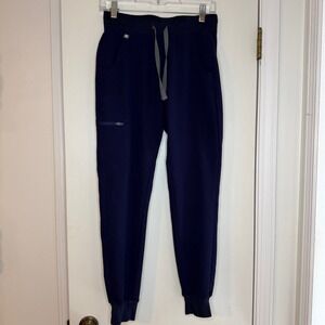 FIGS Women's Navy Blue Jogger Scrub Pants Drawstring Pockets Medical Apparel